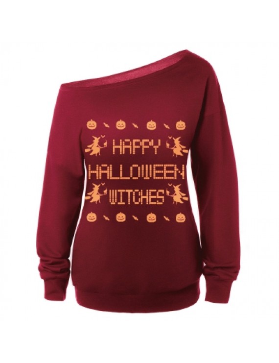 Witches Print Halloween Sweatshirt