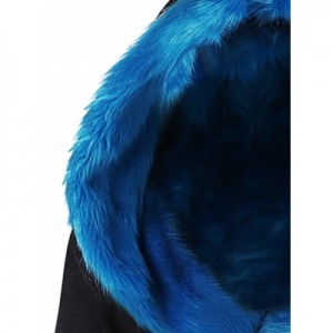 Plus Size Faux Fur Insert Hooded Asymmetric Coat